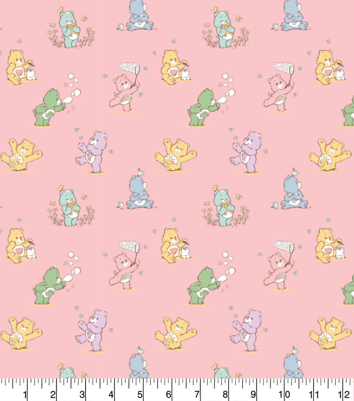 Care Bears Flannel Fabric Playful Pink