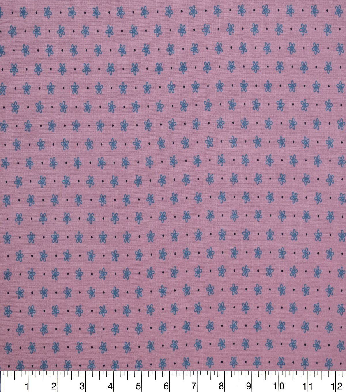 Mini Daisies on Pink Quilt Cotton Fabric by Quilter's Showcase