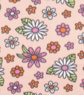 Pink & White Daisy Blizzard Fleece Fabric