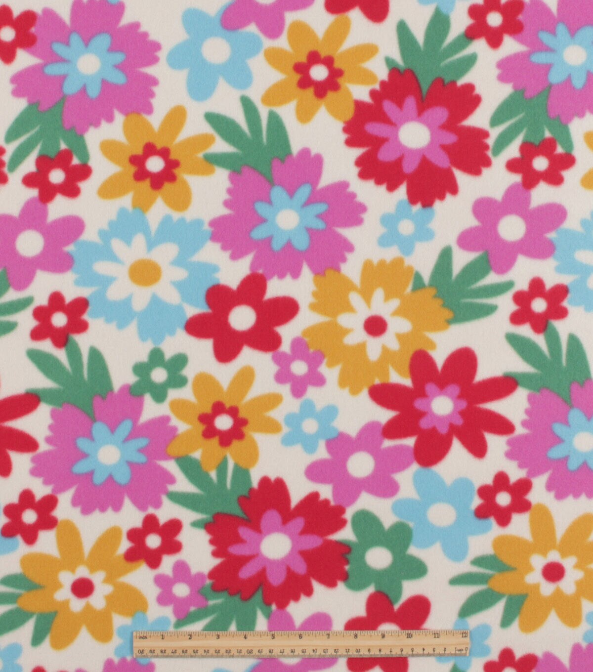 Bright Floral Blizzard Prints Fleece Fabric
