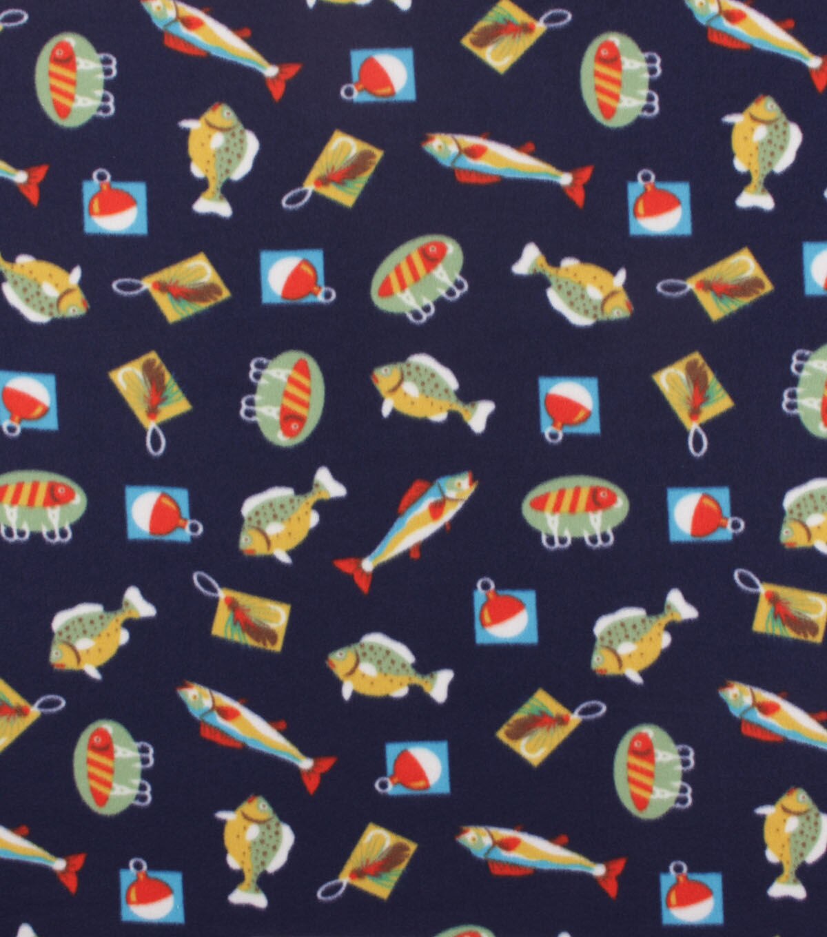 Fishing Icons Blizzard Fleece Fabric