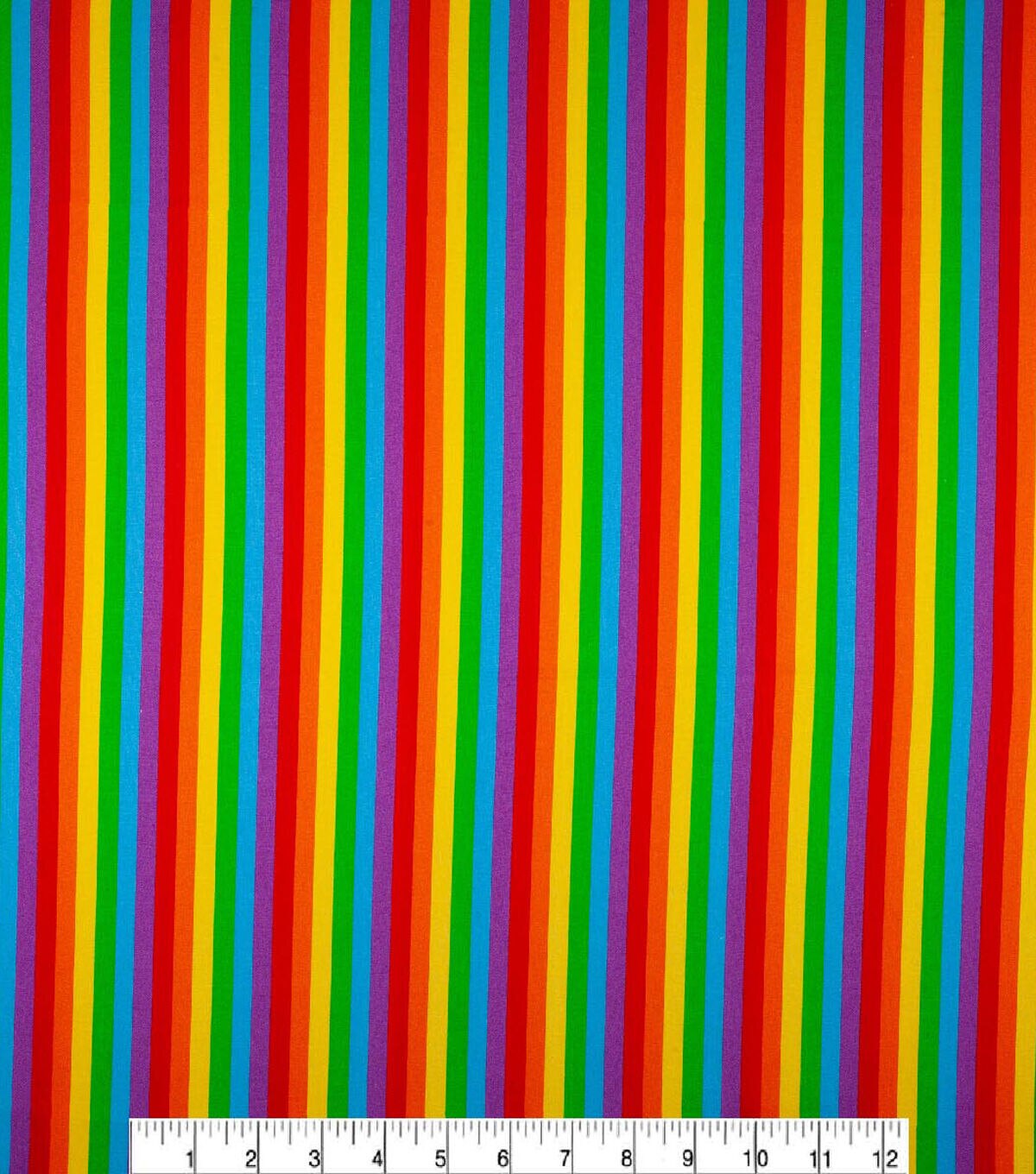 Novelty Cotton Fabric Rainbow Stripe
