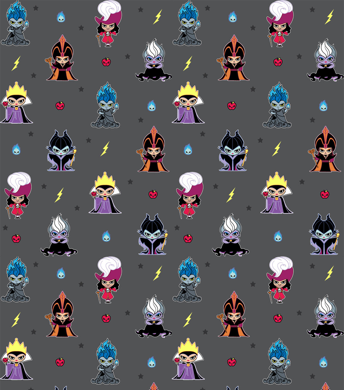 Disney Villains Cute Lineup Cotton Fabric