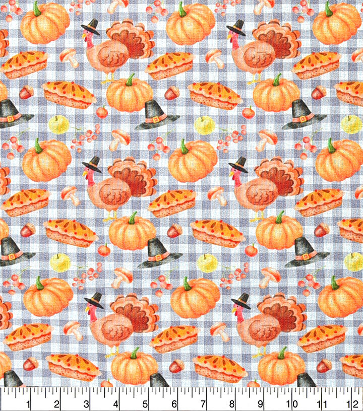Multicolor Turkey icons Cotton Fabric