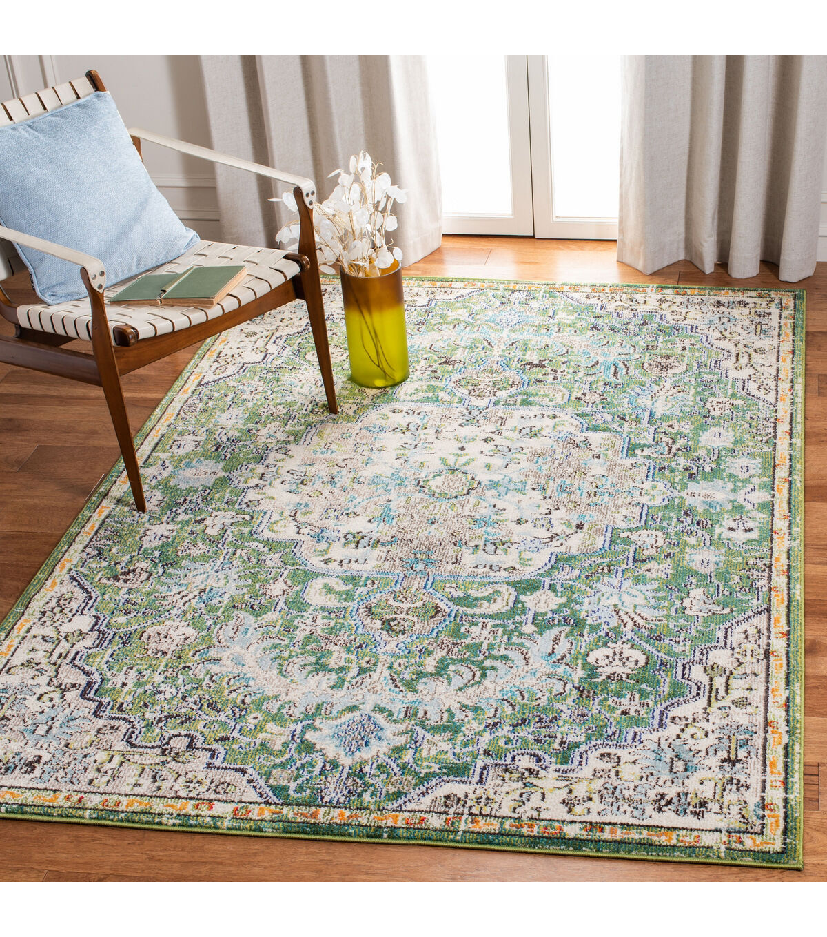 Safavieh Madison 447 Green / Turquoise 4' X 6' Sm. Rectangle