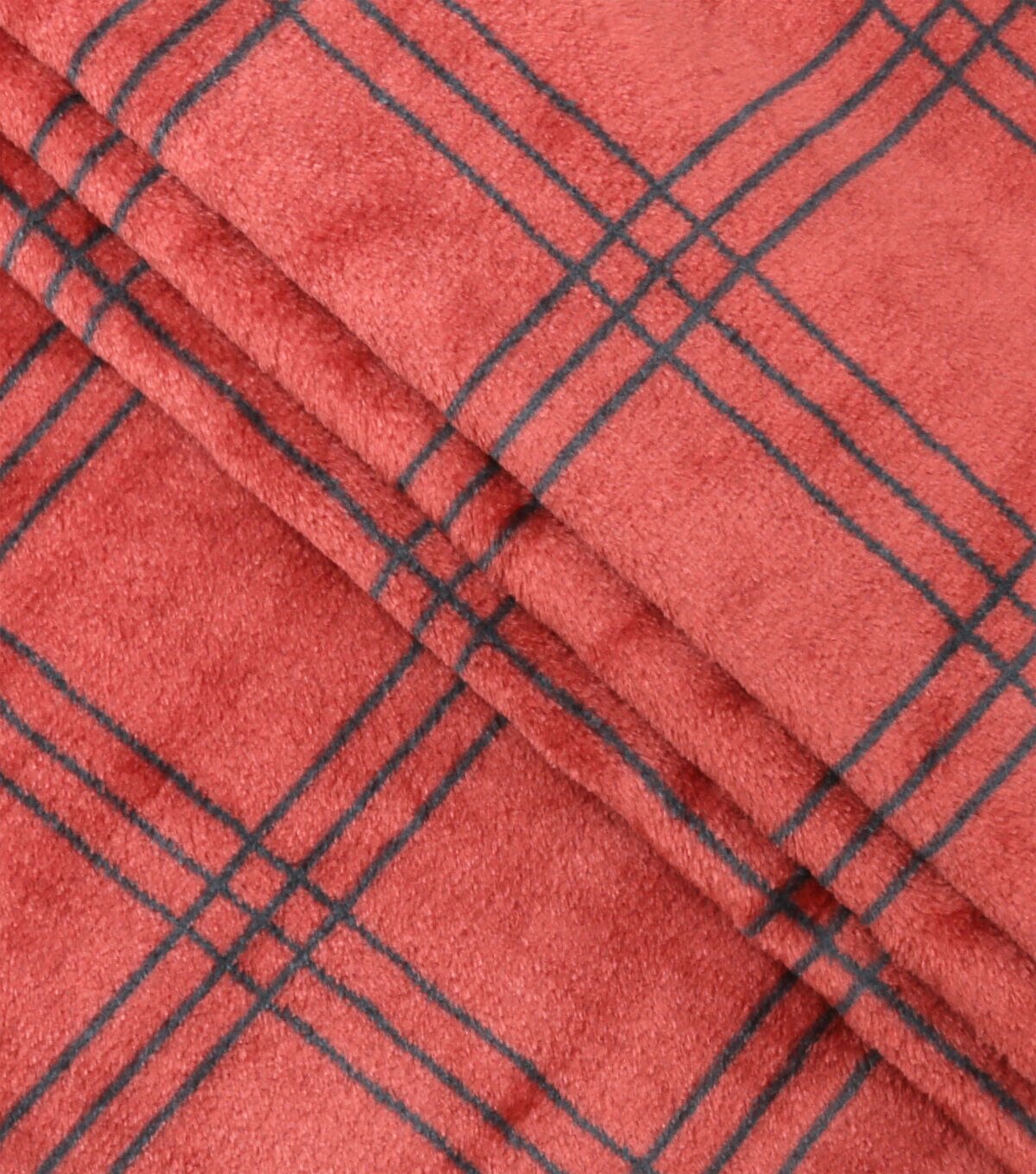 Tapestry Red Plaid Sew Lush Fleece Fabric