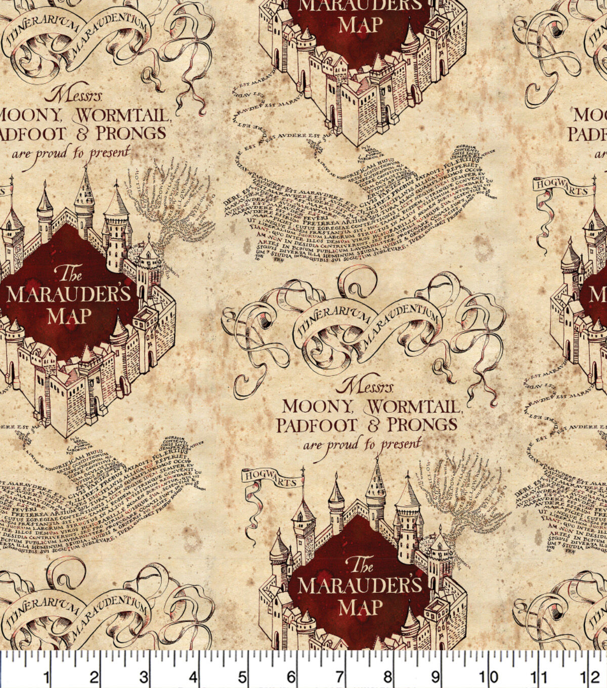 Harry Potter Quilt Cotton Fabric 44 Marauders Map