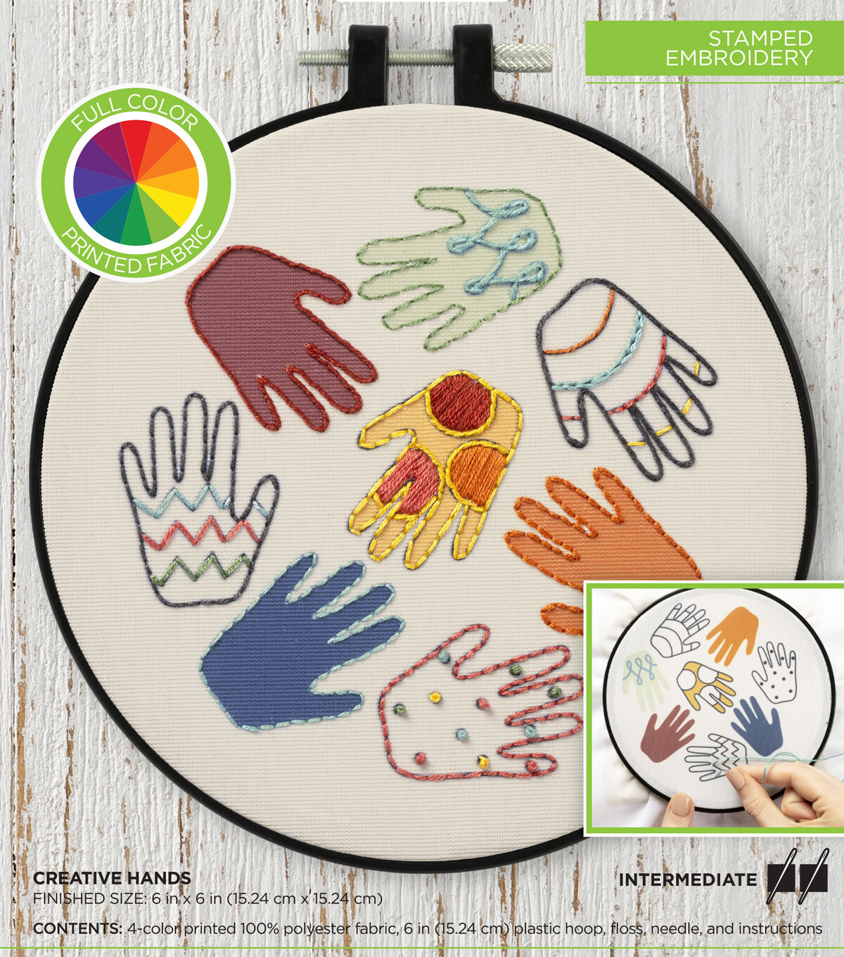 Bucilla 6 Creative Hands Embroidery Kit