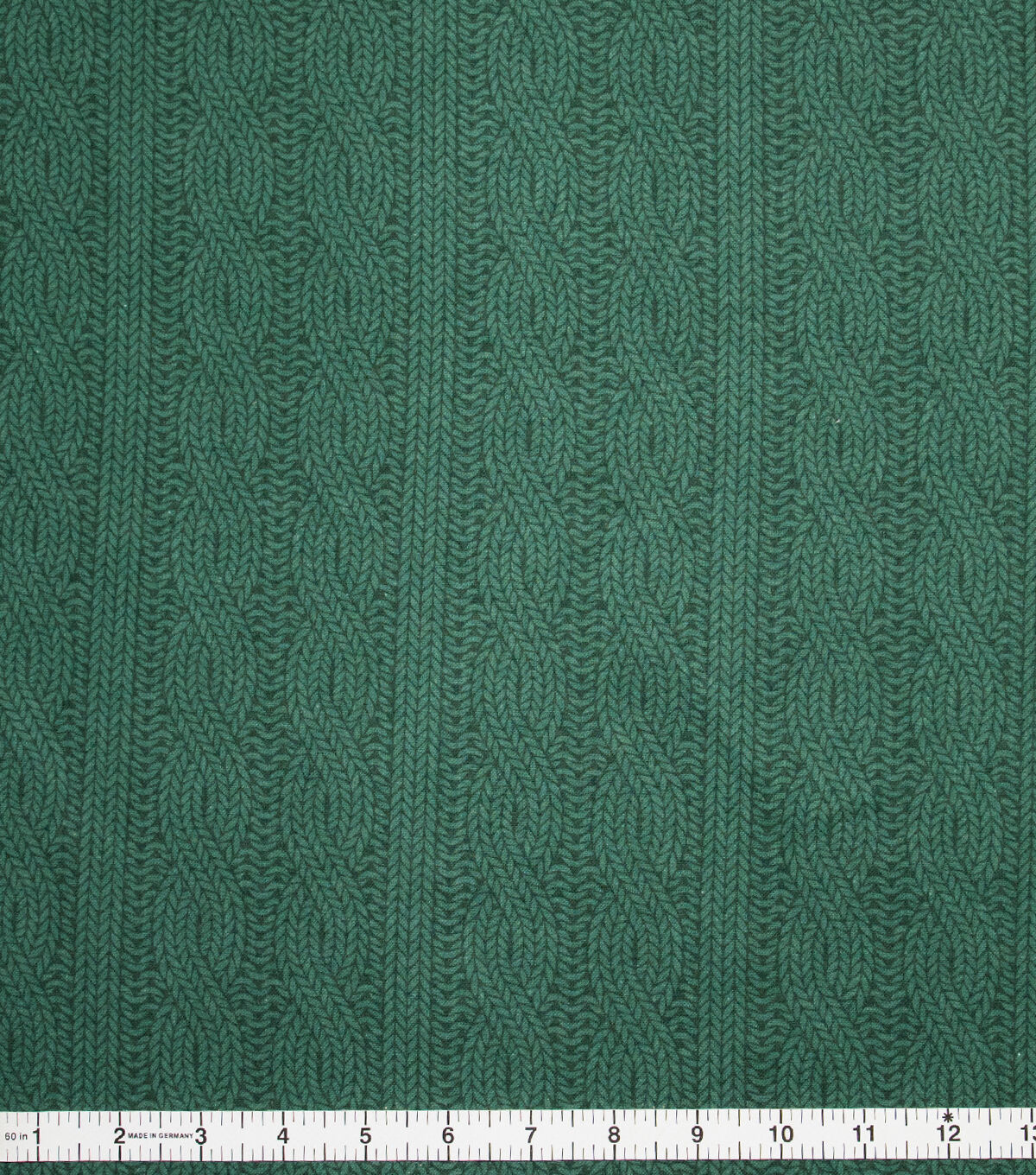 Green Knit Stitch Pattern Super Snuggle Christmas Flannel Fabric