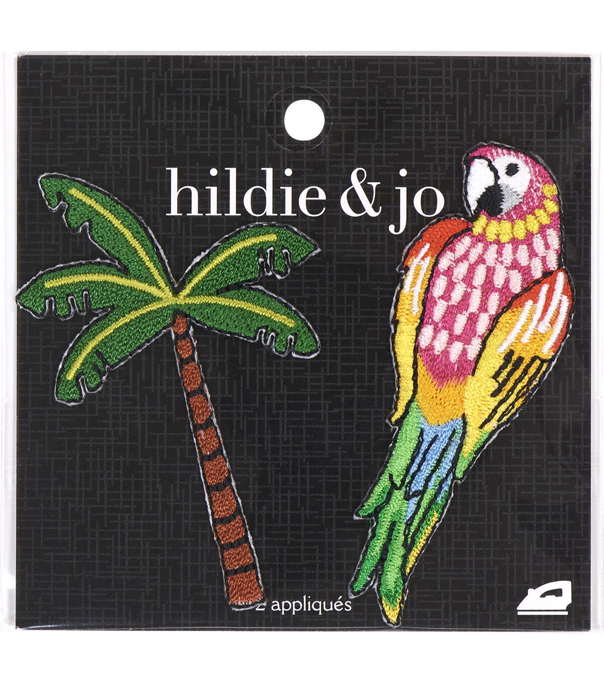 2ct Parrot & Palm Tree Iron On Patches by hildie & jo