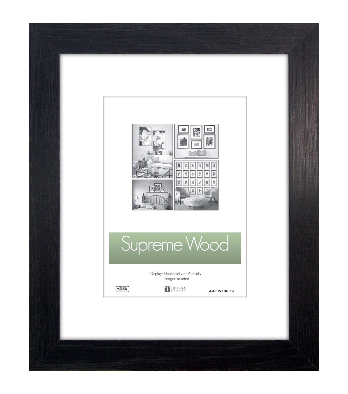 Timeless 8 x 10 Matted to 5 x 7 Black Portrait Wall Picture Frame