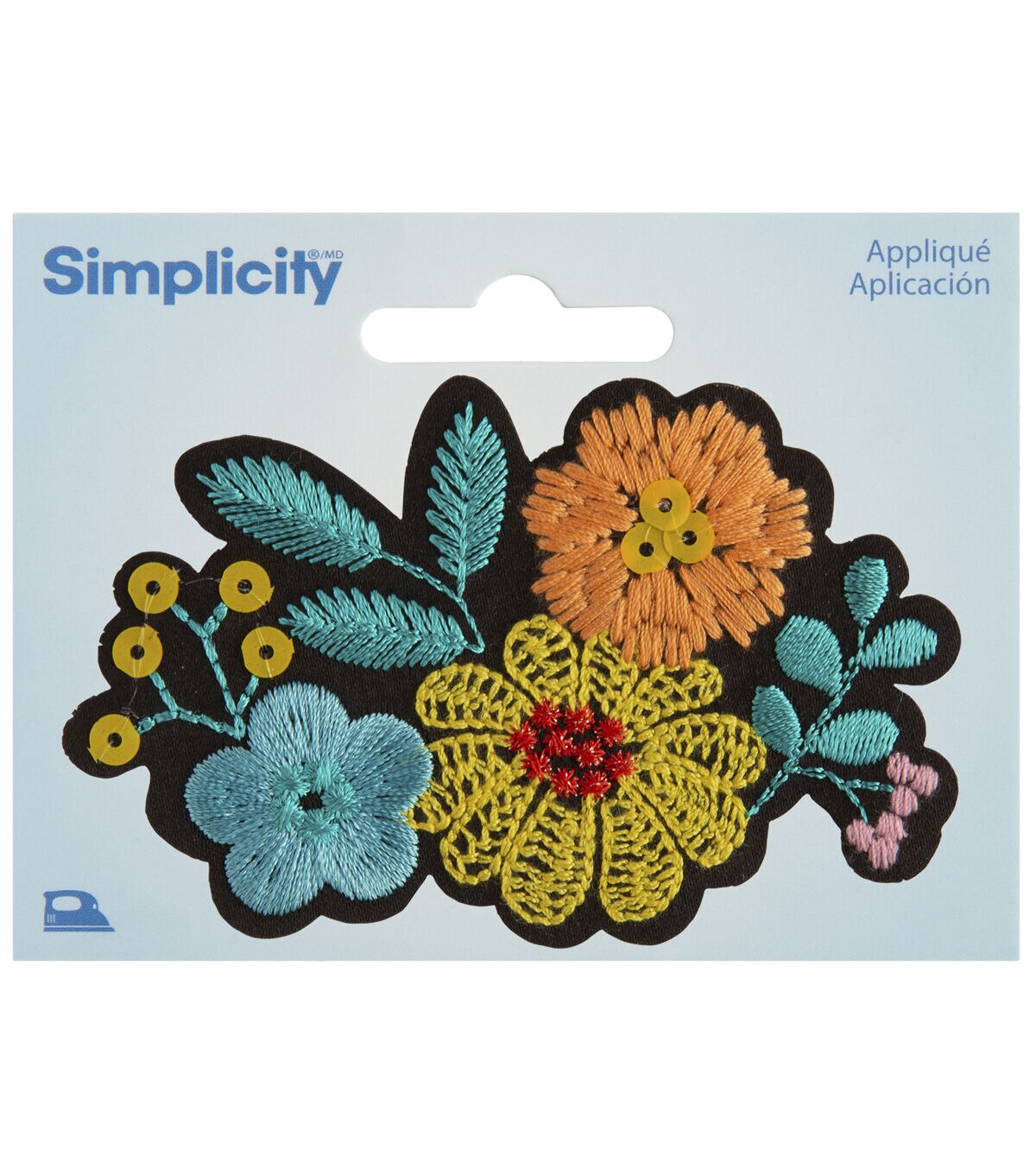 Simplicity 2 x 3.5 Floral Iron On Patch