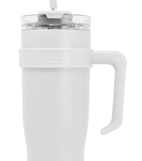 40oz White Tumbler With Straw