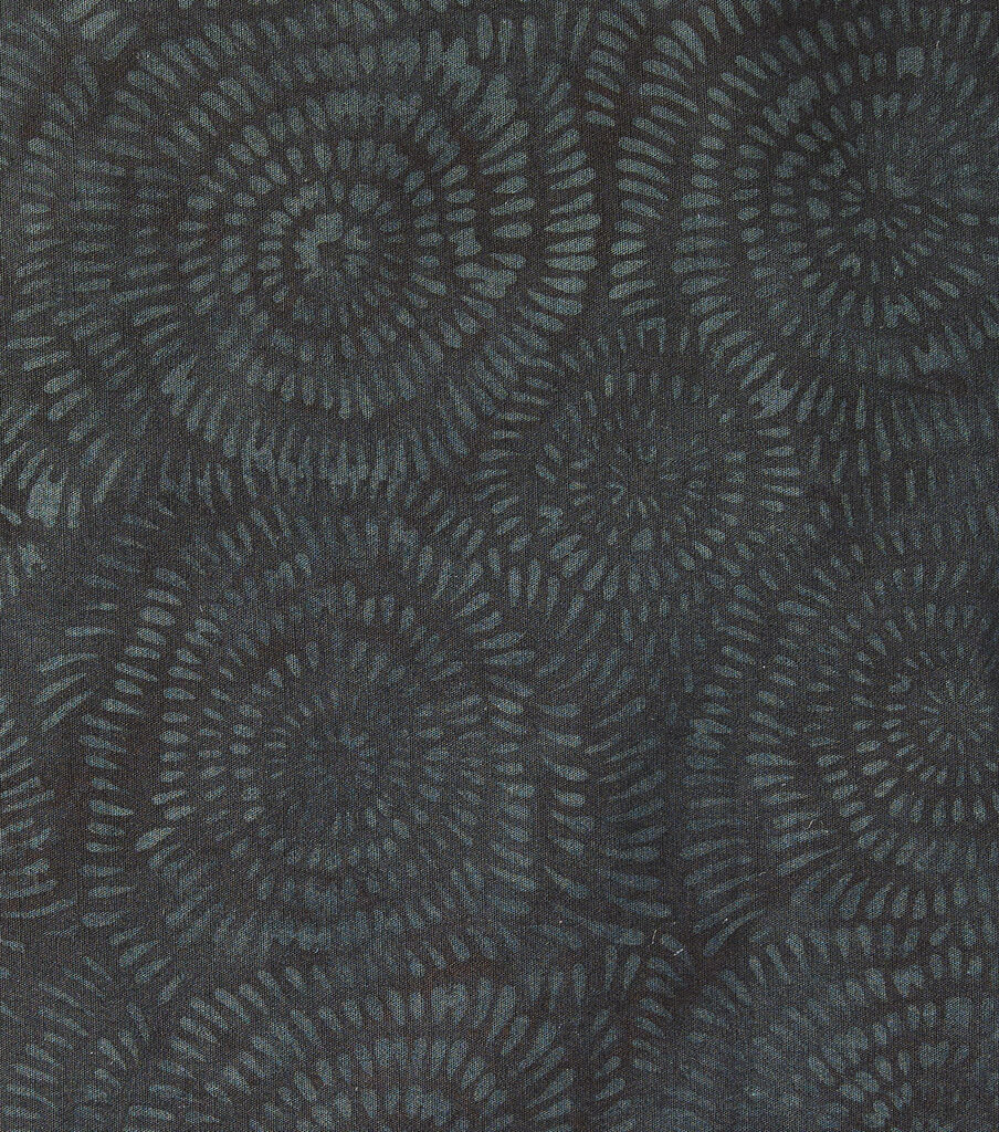 Black Dotted Circles Batik Cotton Fabric