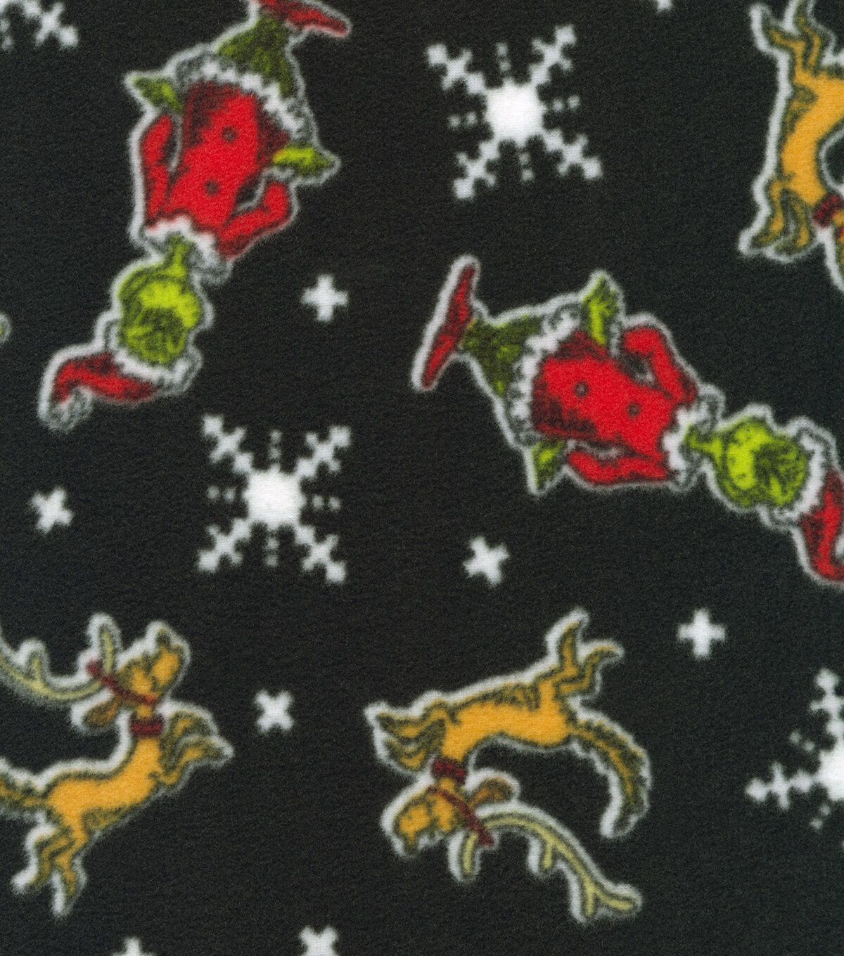 Grinch & Max Pixel Christmas Fleece Fabric