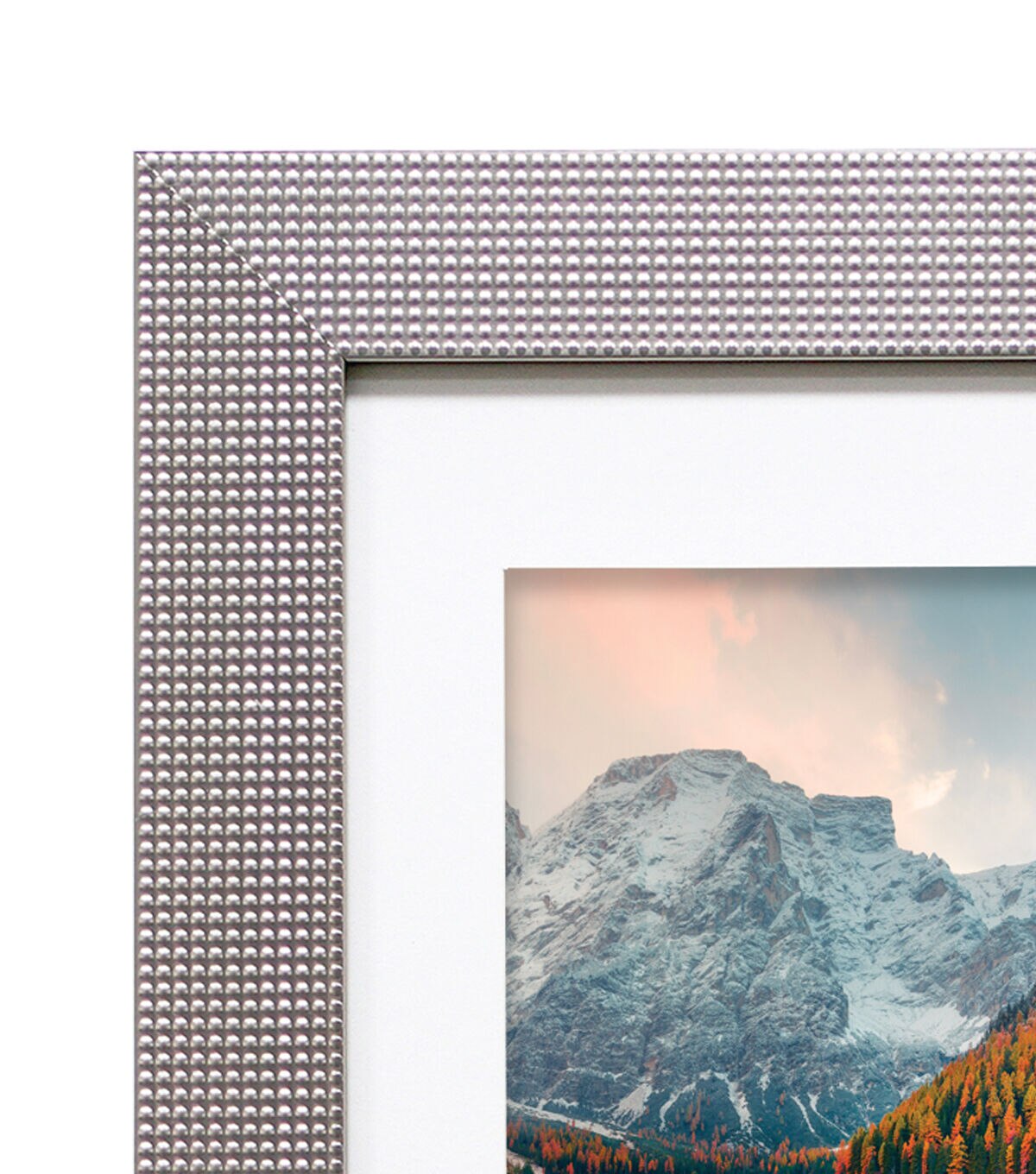 BP 11x14 Matted to 8x10 Silver Texture Bump Frame