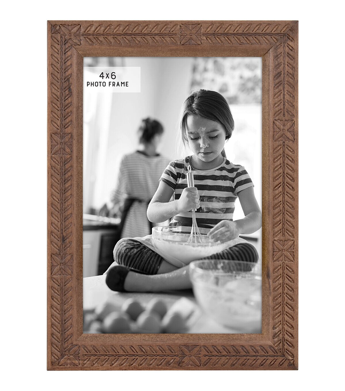 MCS 4 x 6 Rustic Romance Wood & Glass Tabletop Picture Frame