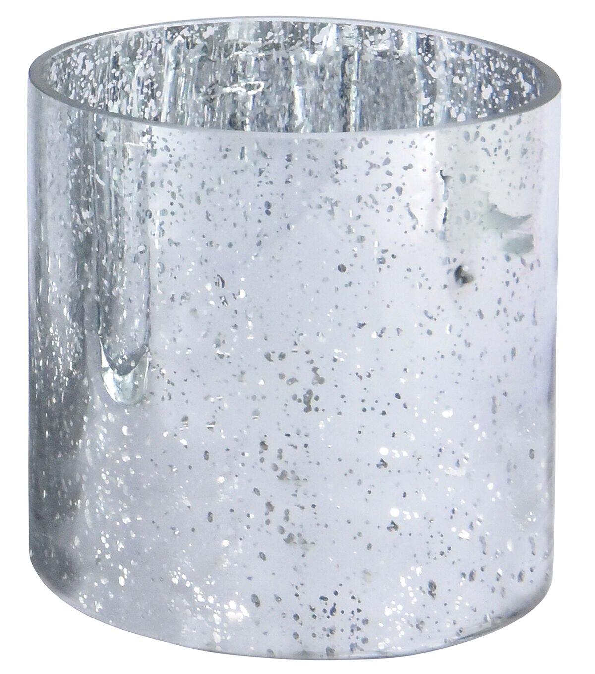 4 x 4 Silver Mercury Glass Cylinder