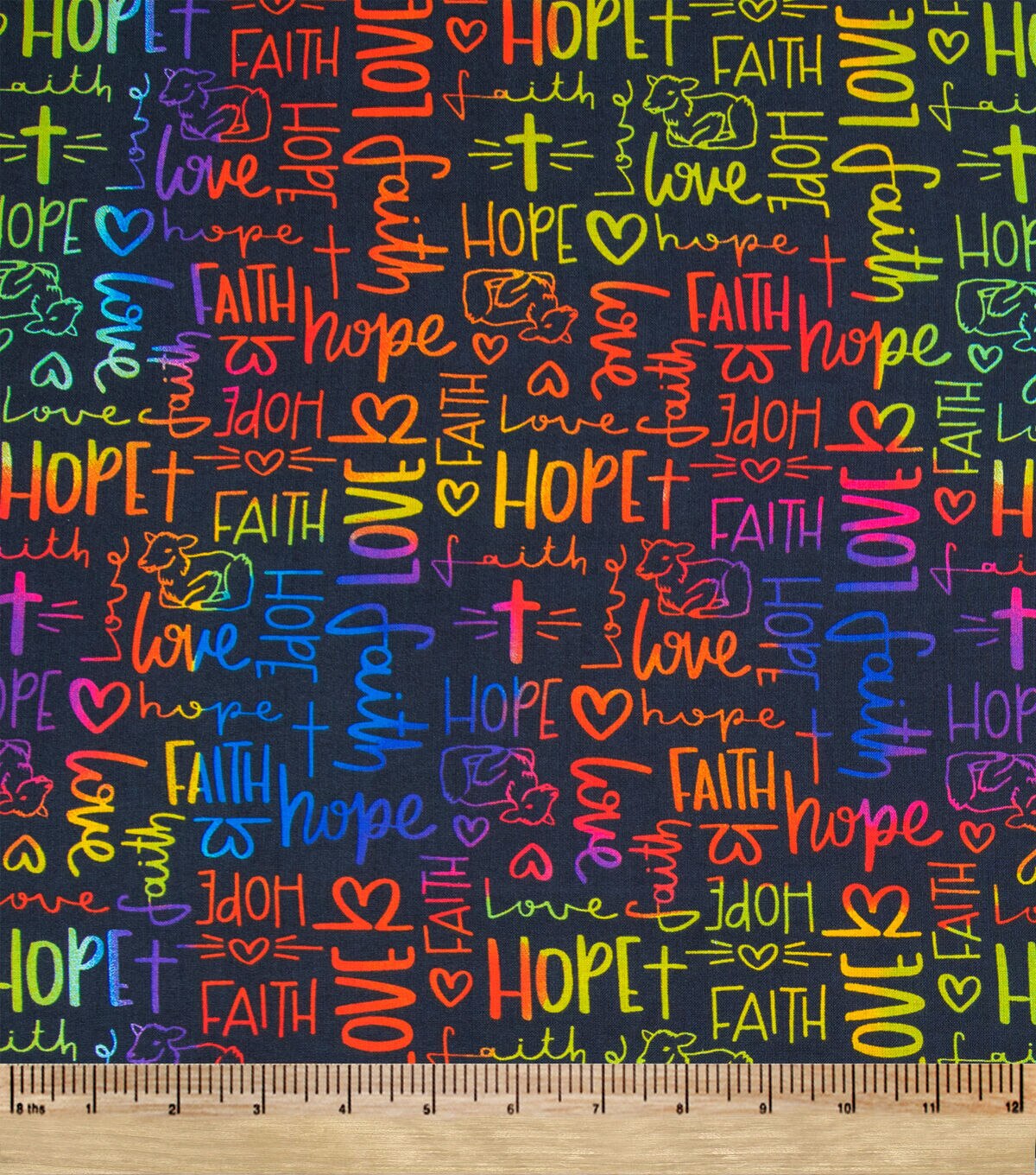 Religious Sentiments On Black Easter Cotton Fabric