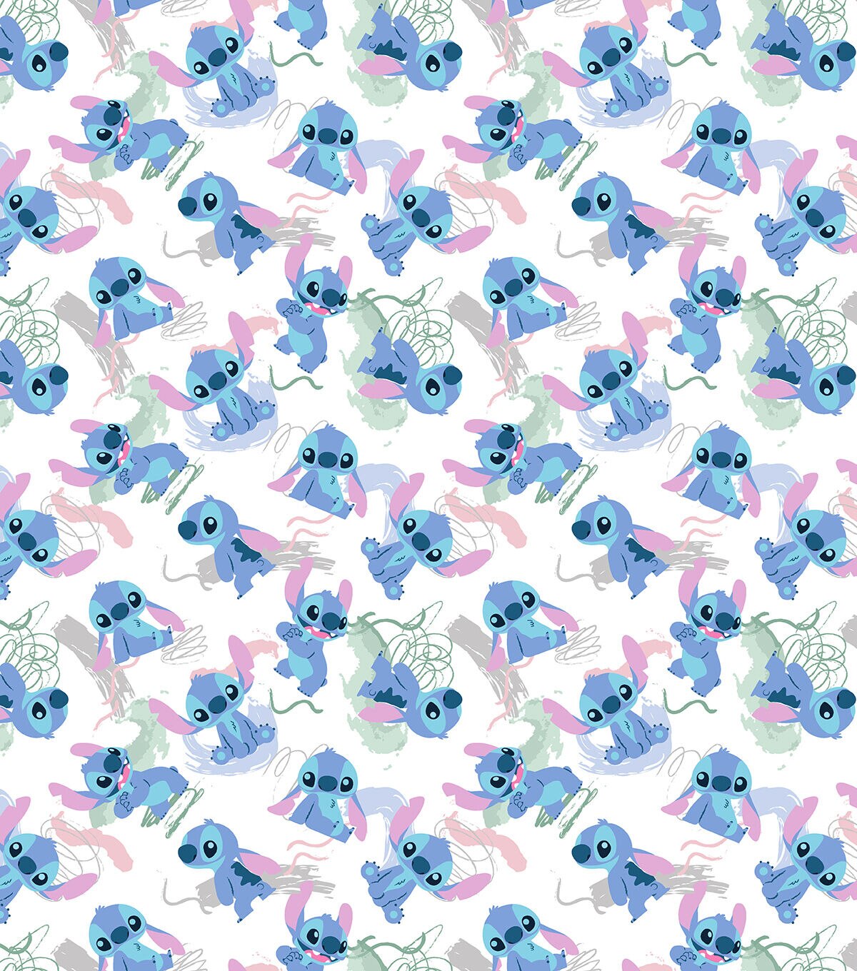 Disney Stitch Scribble Play Cotton Fabric
