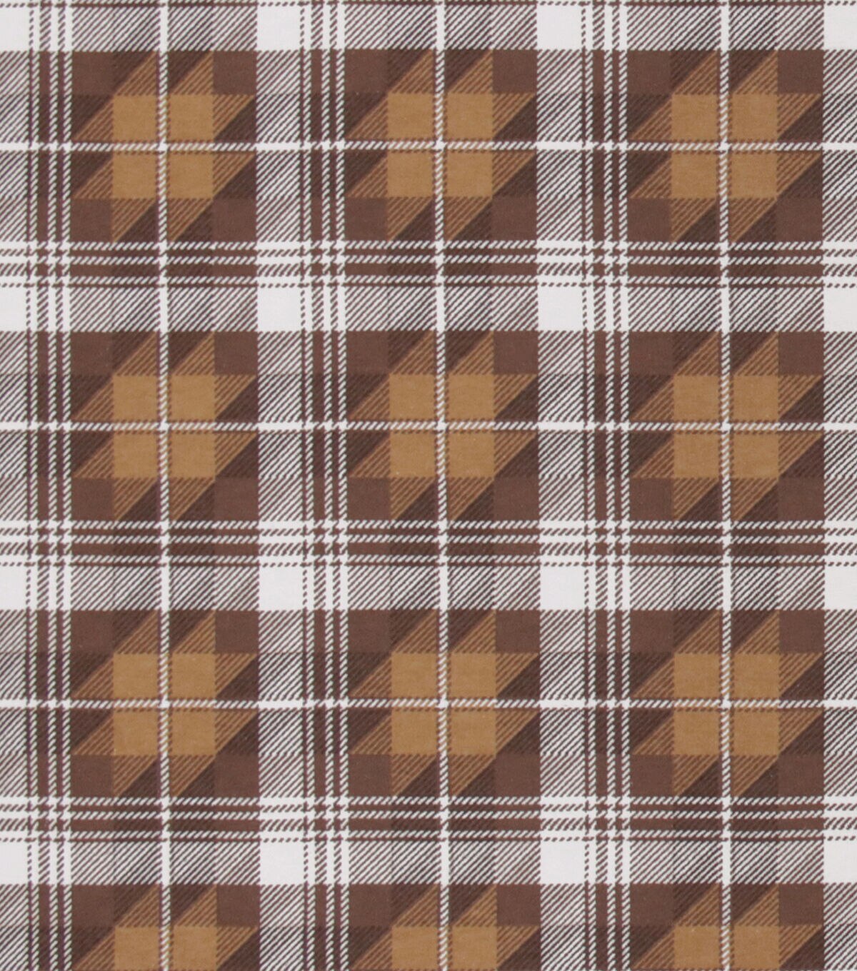 Brown Block Plaid Super Snuggle Flannel Fabric