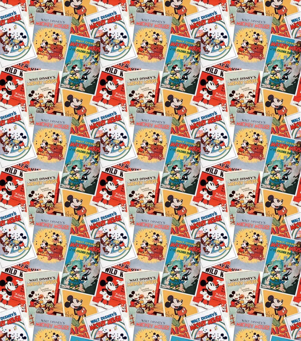 Classic Mickey Posters Disney Cotton Fabric