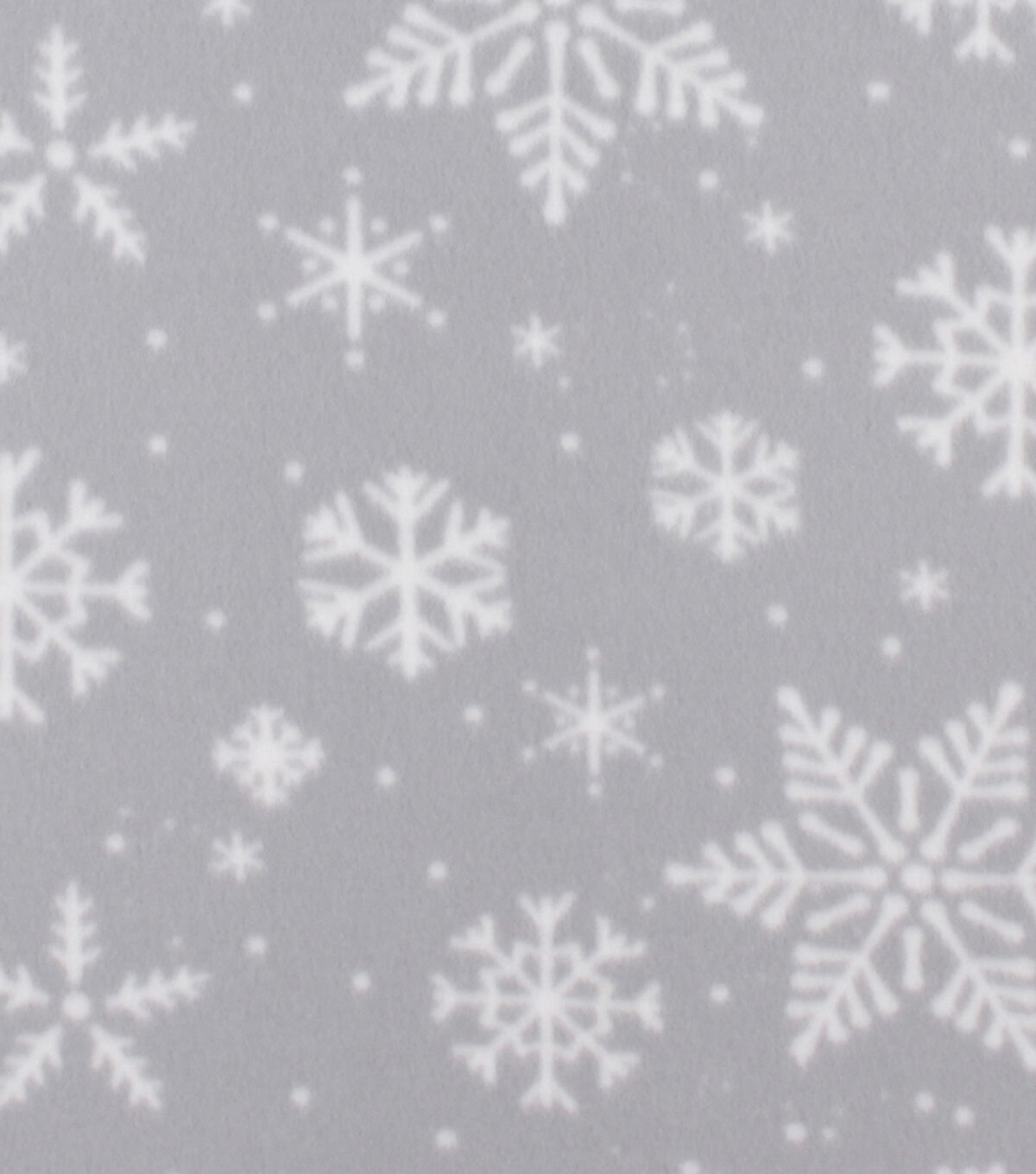 Gray Snowflake Blizzard Fleece Fabric