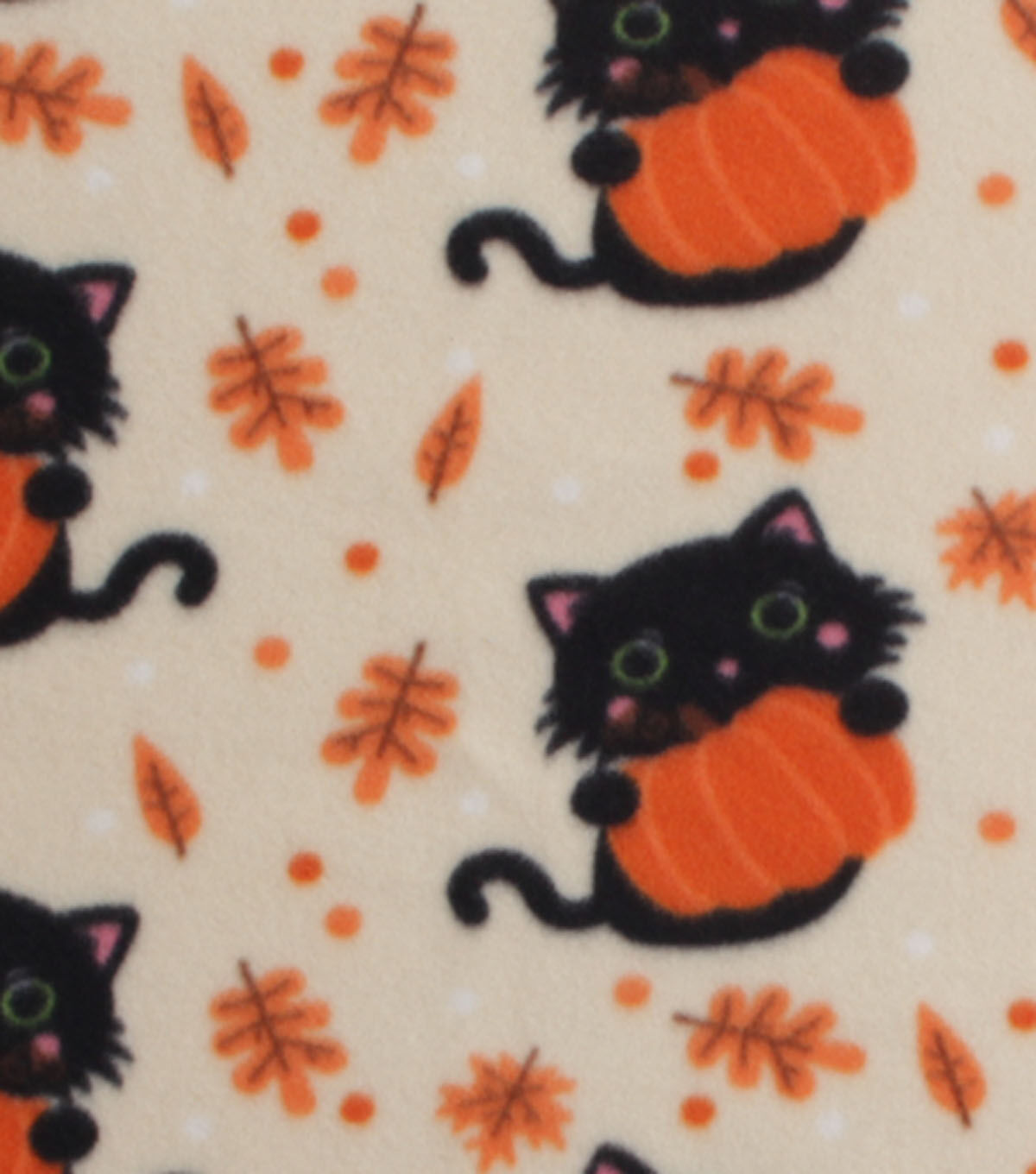 Black Cats With Pumpkins Blizzard Fleece Fabric