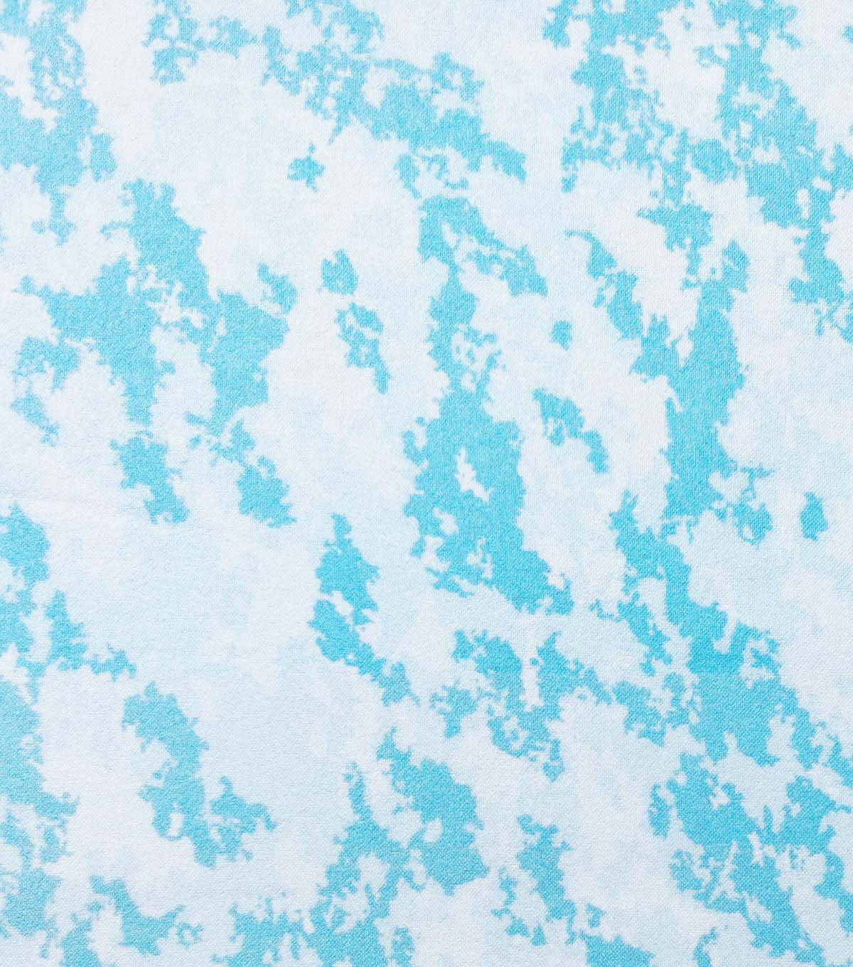 Blue Textured Snow Luxe Flannel Fabric