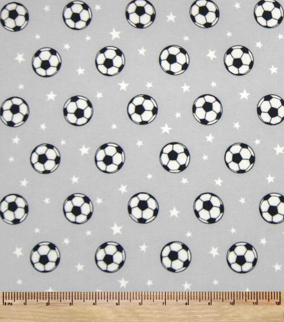 Tossed Soccer Balls Super Snuggle Flannel Fabric