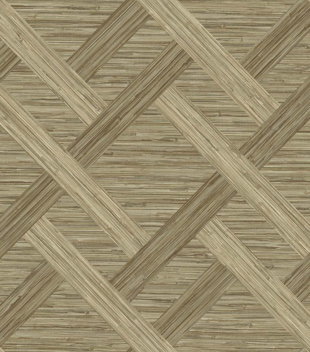 Surface Style 20.5' x 18' Latte Java Weave Peel & Stick Wallpaper