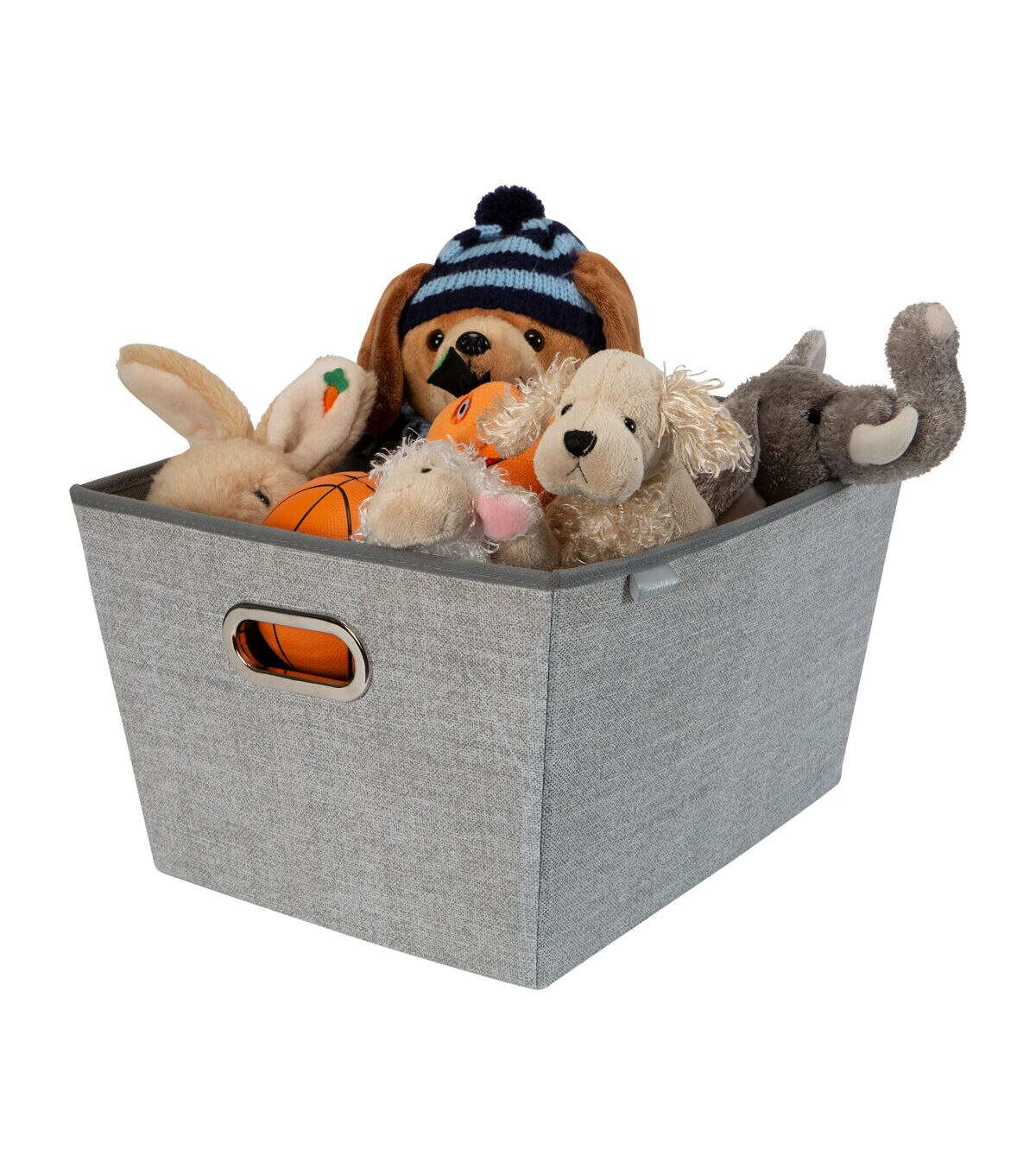 Simplify 17 Heather Gray Grommet Storage Bin With Handles