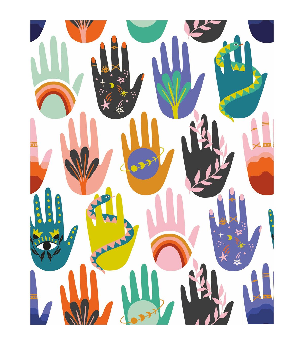 RoomMates 18 x 18' Rainbow Hamsa Peel & Stick Wallpaper