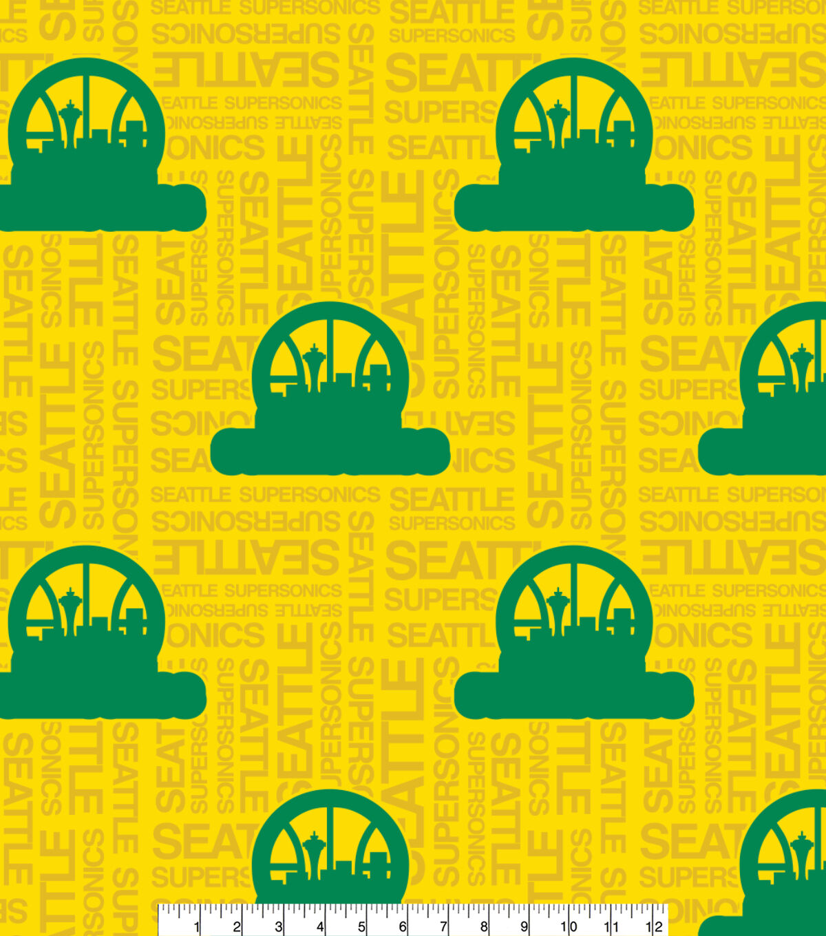 Seattle Supersonics Toss Wordmark NBA Fleece Fabric