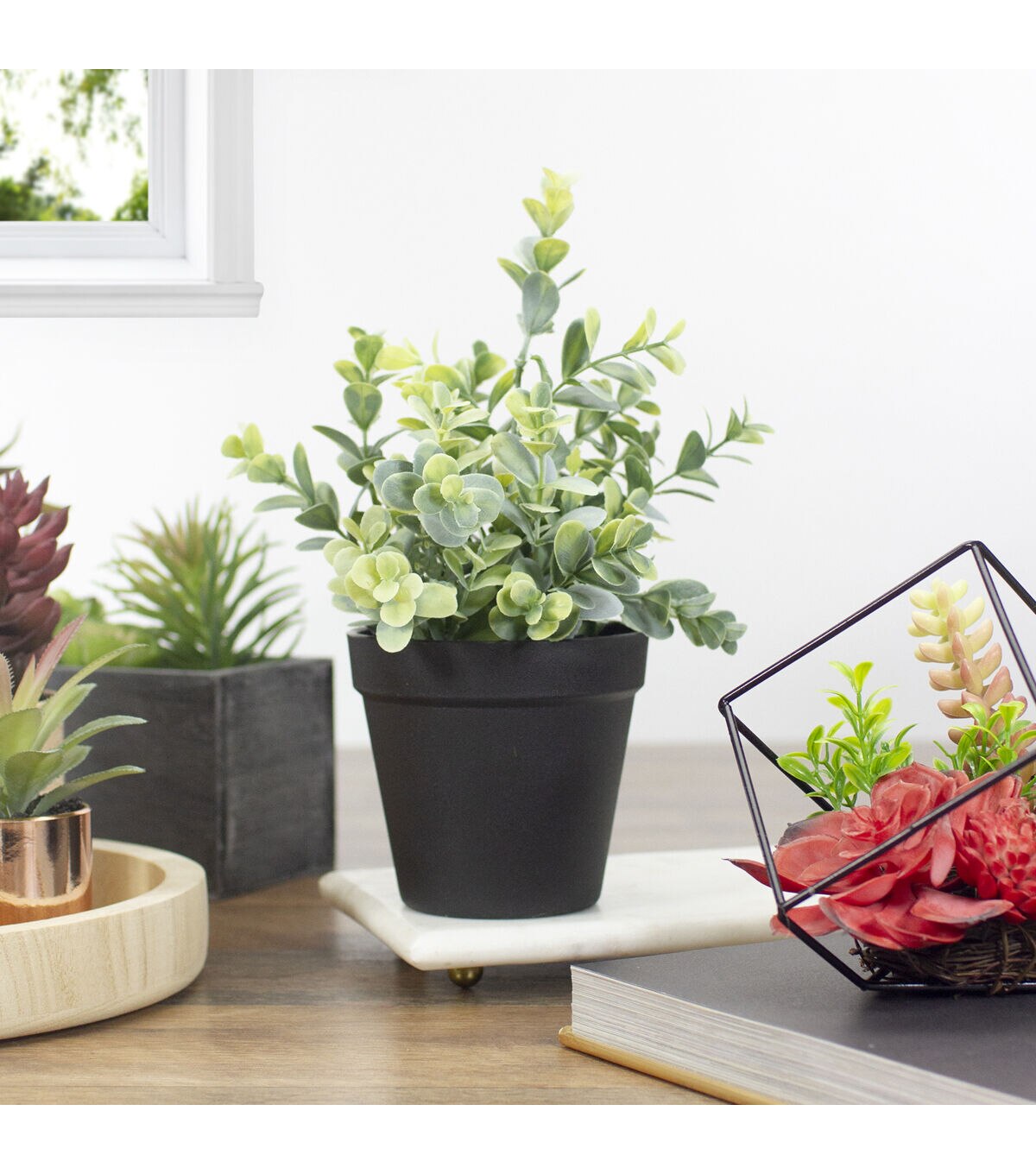 Northlight 10 Green Artificial Melia Azedarach Plant in Black Pot