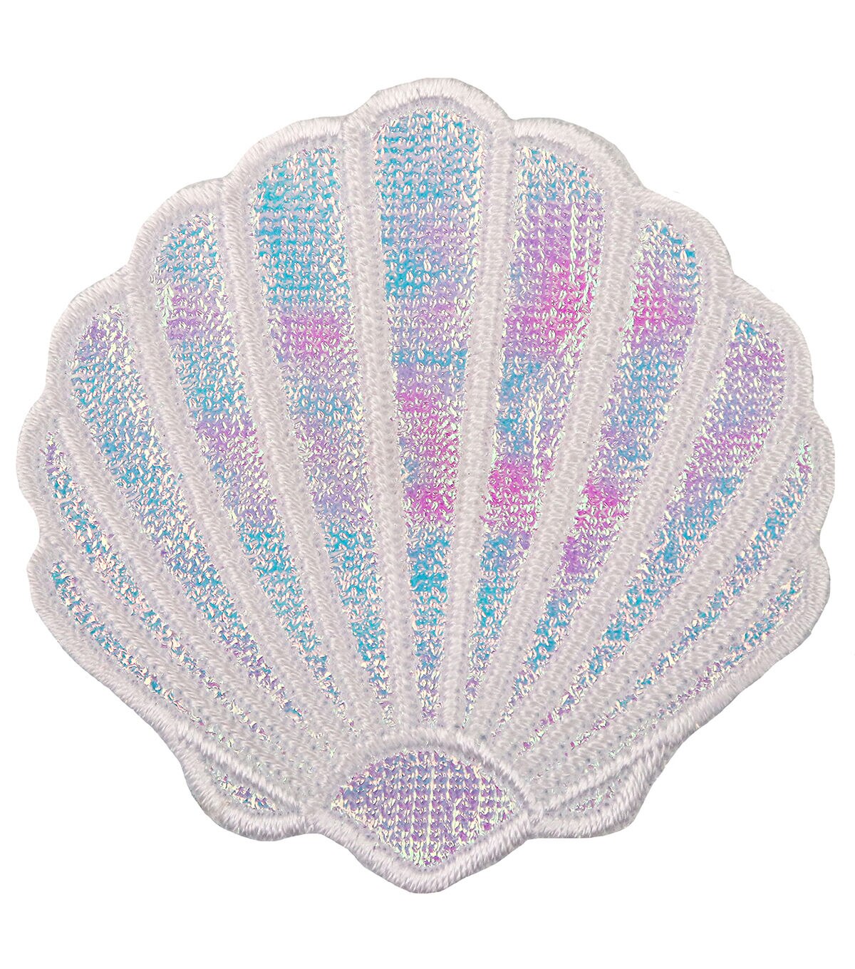 Simplicity 2 Iridescent White Clam Shell Iron On Patch