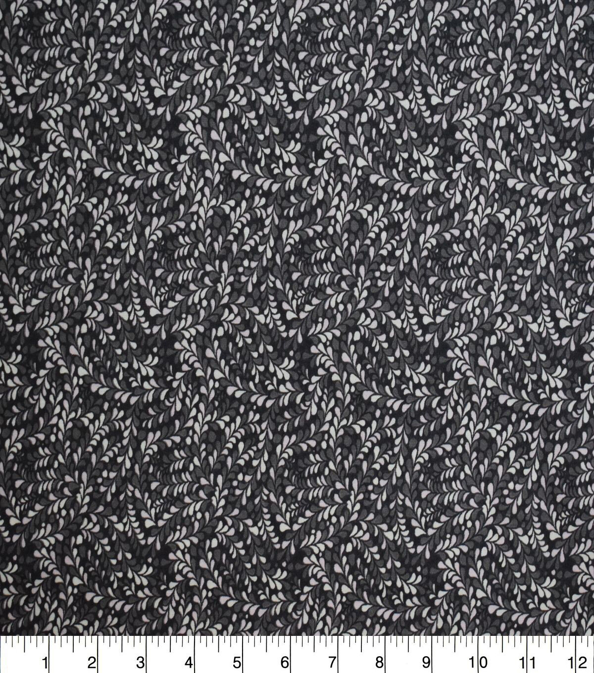 Packed Gray & Cream Petals Quilt Cotton Fabric by Quilter's Showcase