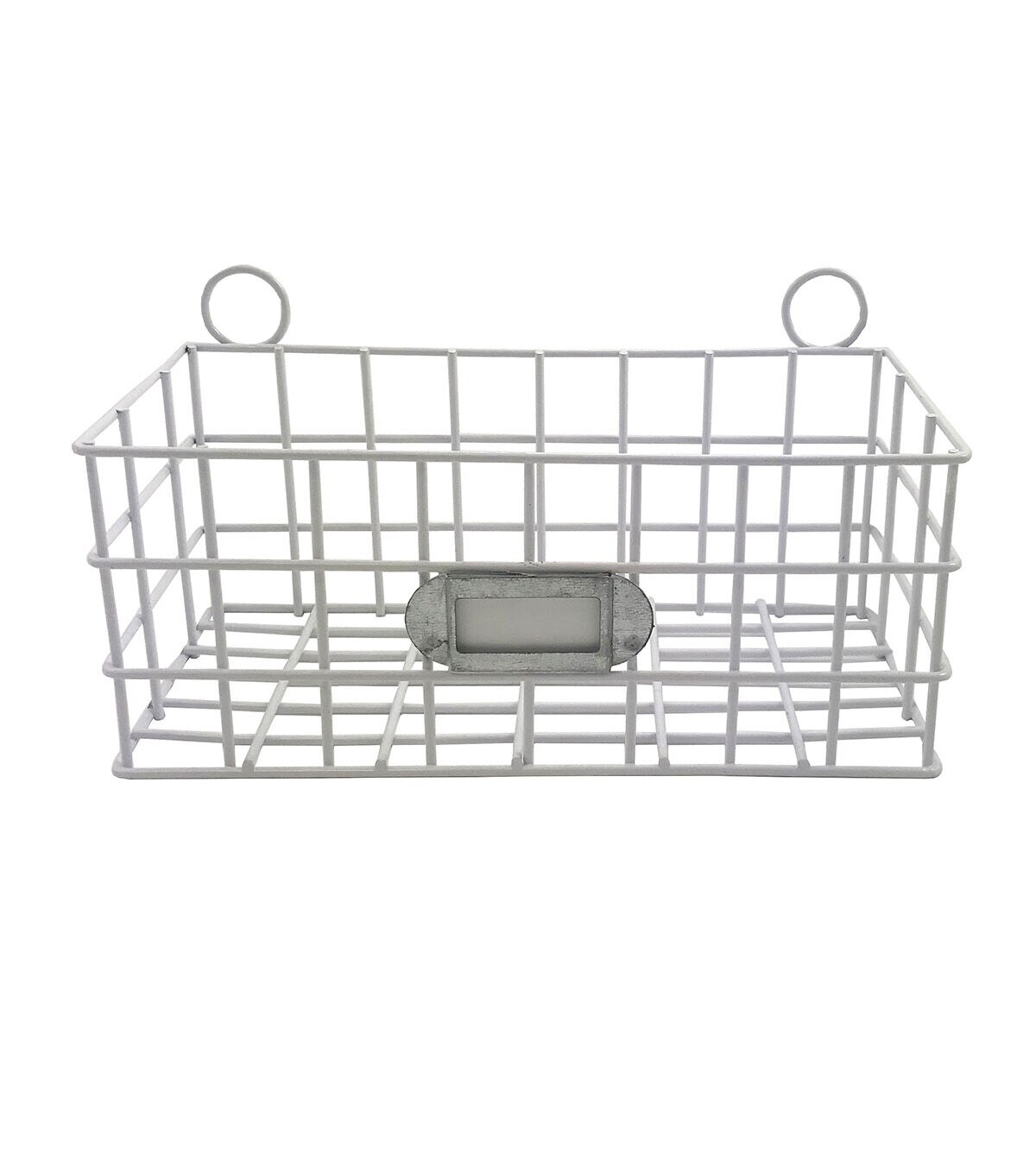 Hampton Home 7'' Metal Basket White