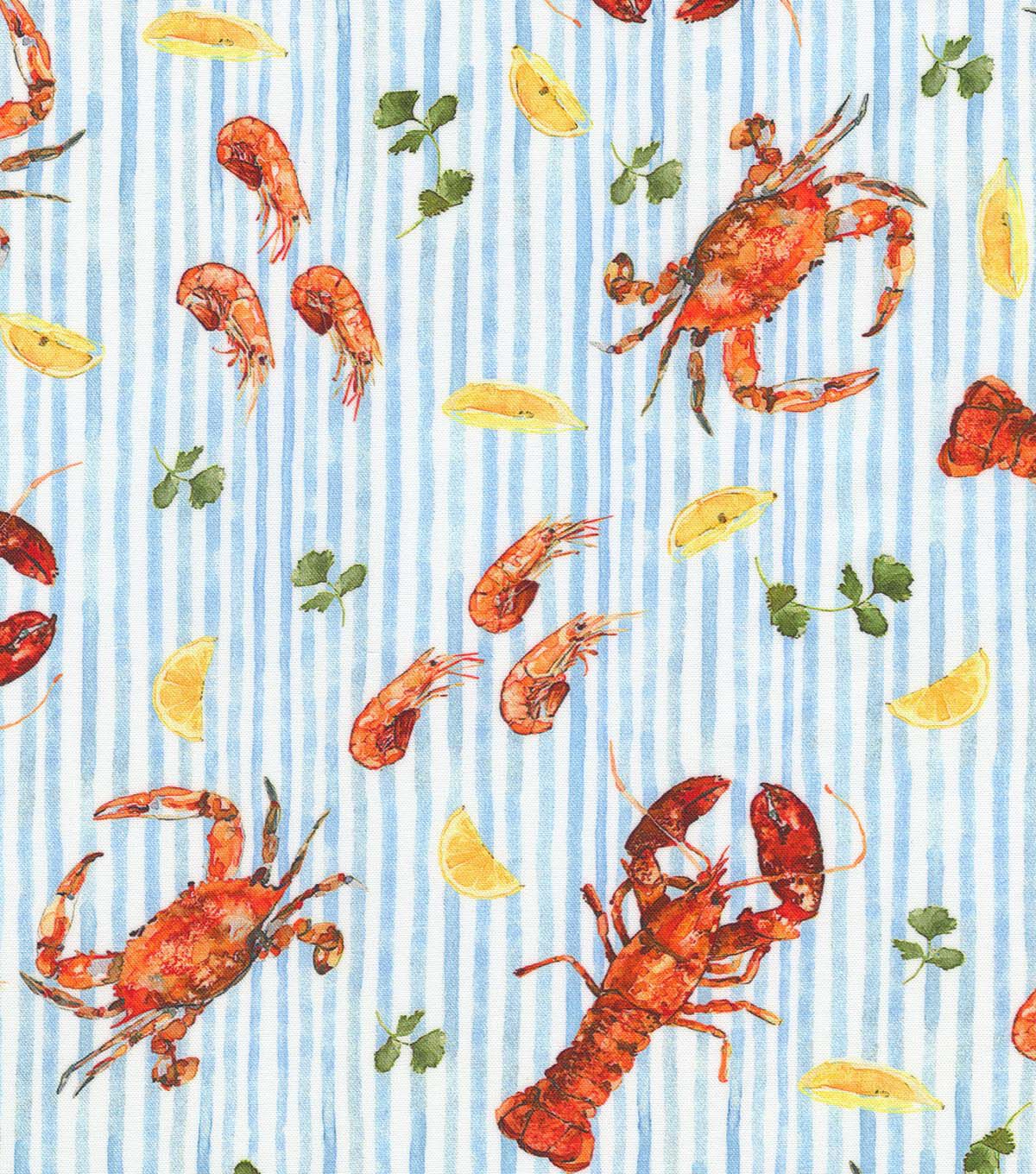 Robert Kaufman Seafood Platter Novelty Cotton Fabric