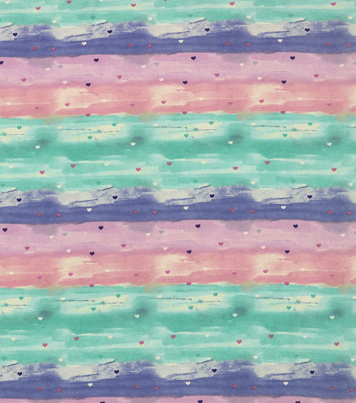 Hearts on Pastel Tie Dye Super Snuggle Flannel Fabric