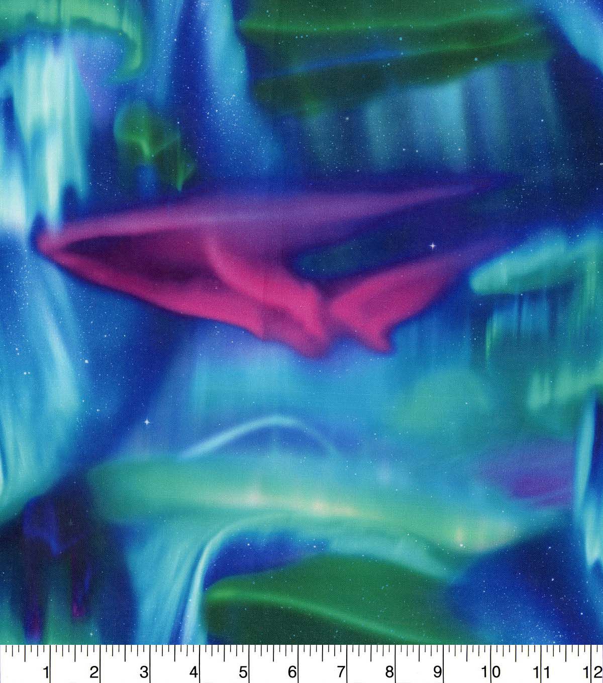 Hi Fashion Blue Northern Lights Novelty Cotton Fabric