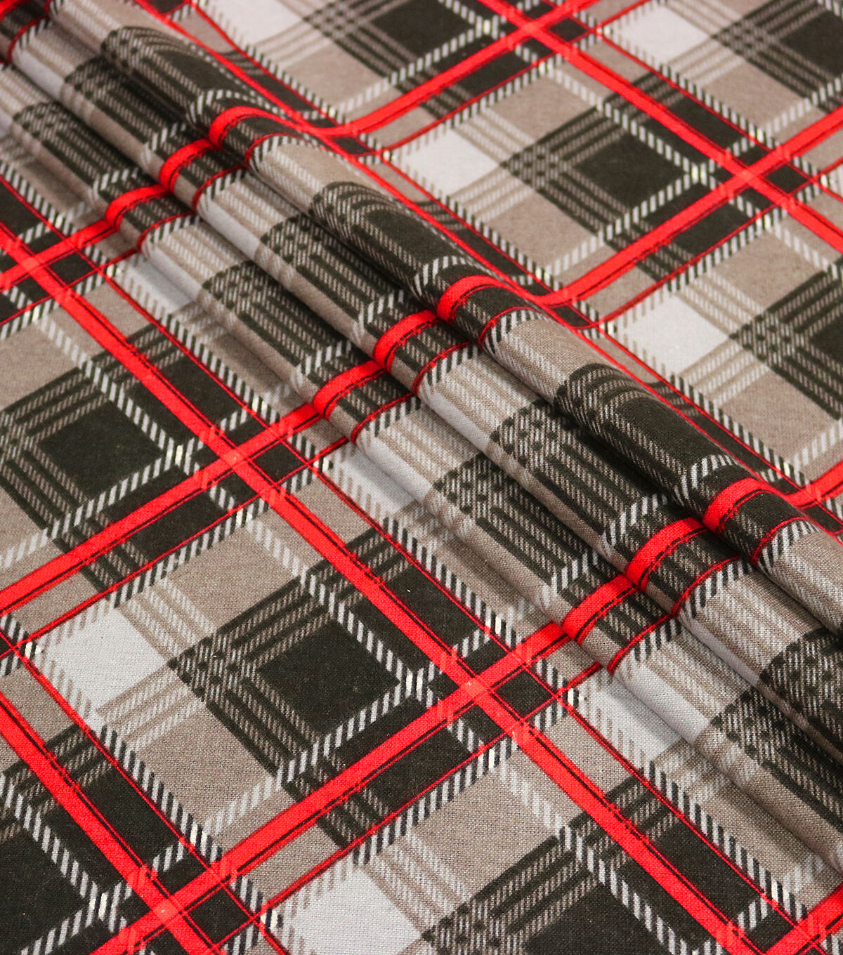 Red Black Bias Plaid 108 Wide Flannel Fabric