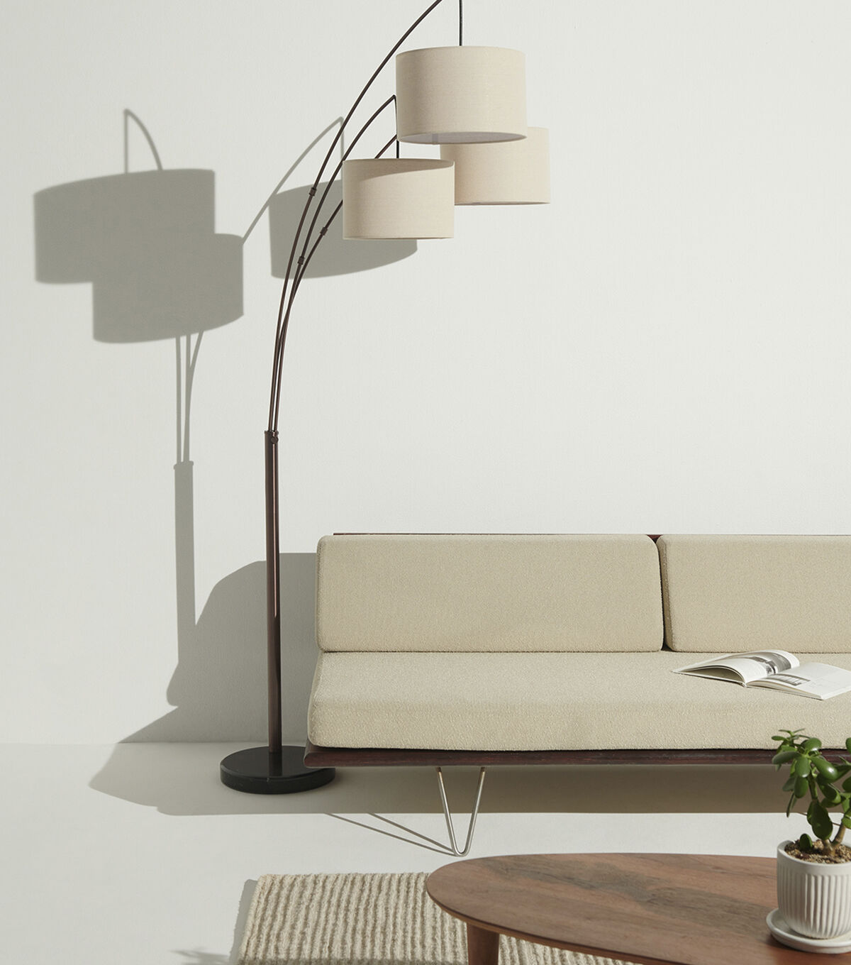 Brightech Trilage LED Floor Lamp with Marble Base - Bronze