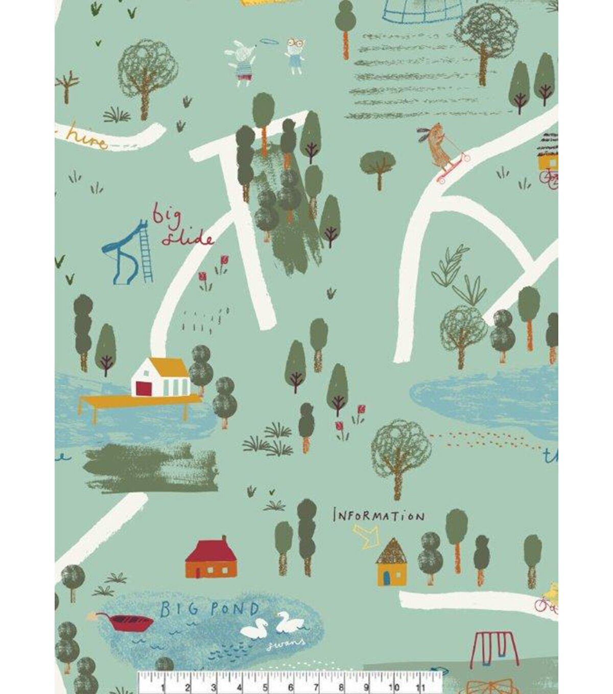 Park Map Super Snuggle Flannel Fabric