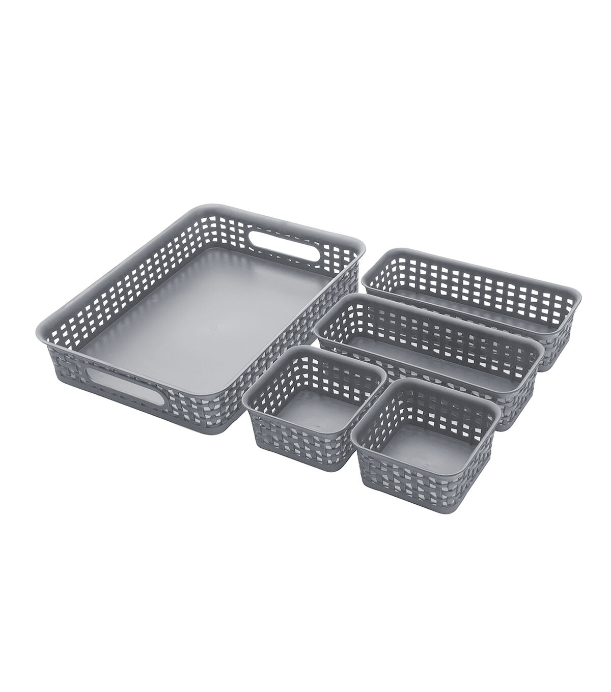 13.5 x 2.5 Plastic Weave Storage Bins 5ct by Hudson 43