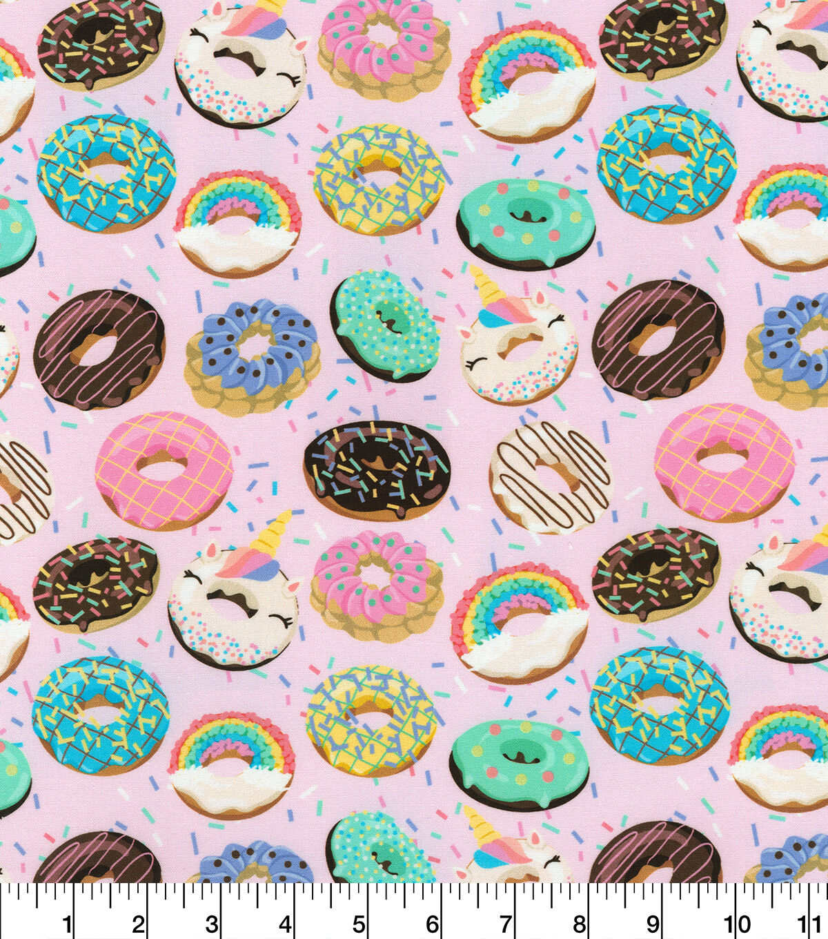 Sprinkle Donuts on Pink Quilt Cotton Fabric