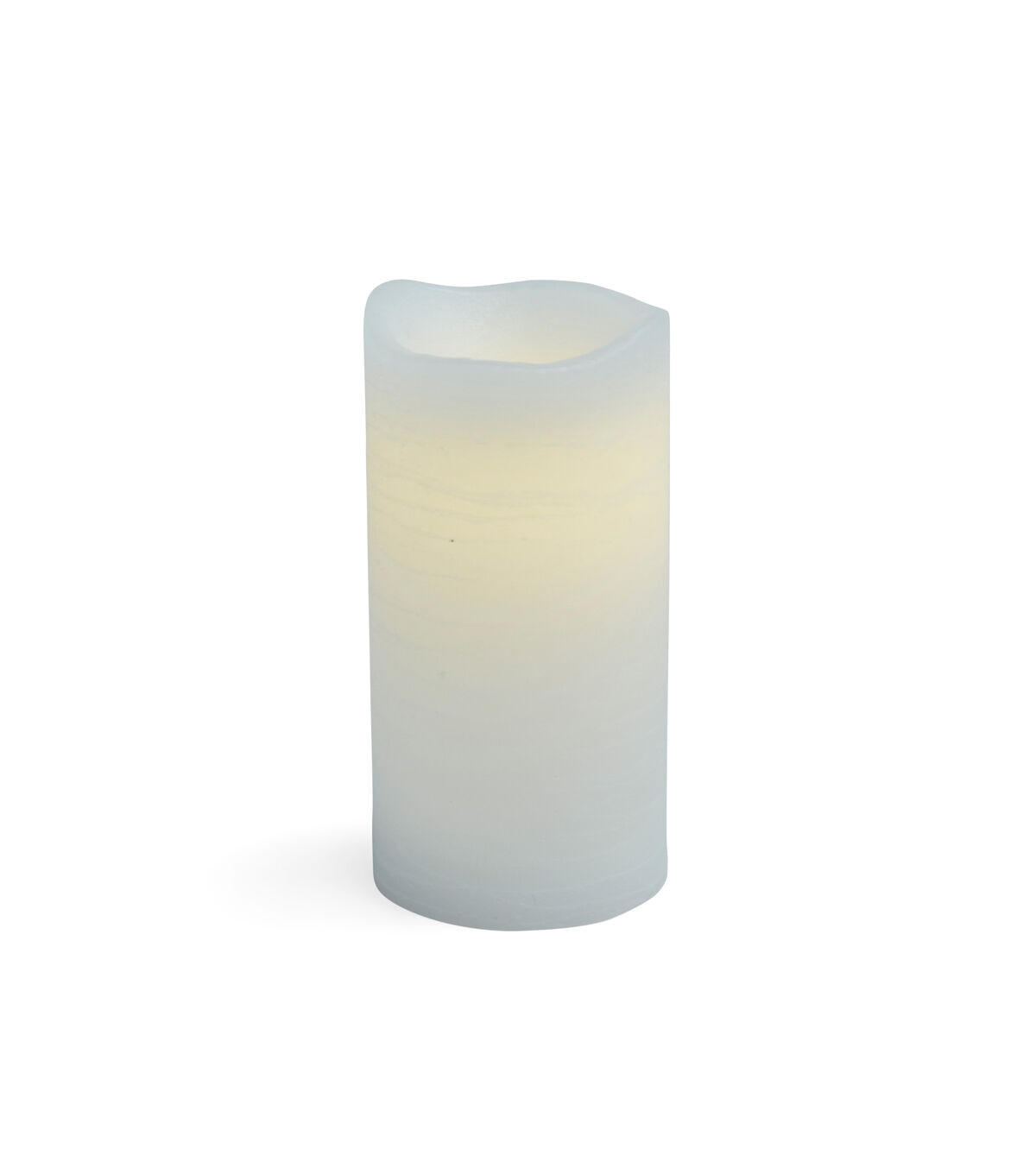 Flameless Vanilla Scented LED Rustic Pillar Candle 3''x6'' White