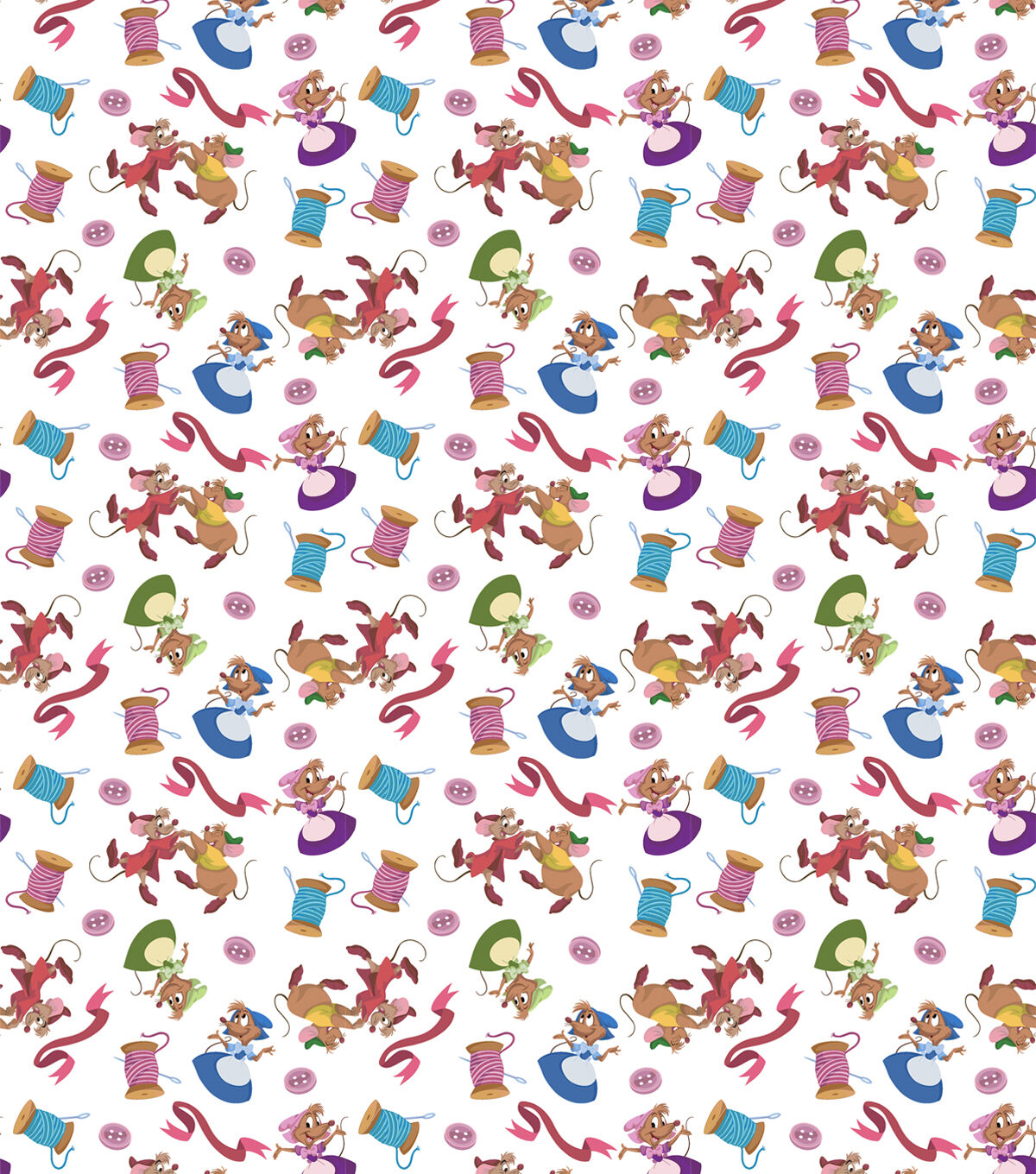 Cinderella Mice And Findings Disney Cotton Fabric