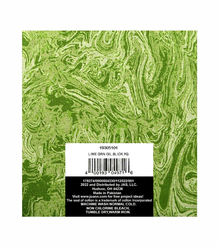 18 x 21 Green Oil Slick Cotton Fabric Quarter by Keepsake Calico