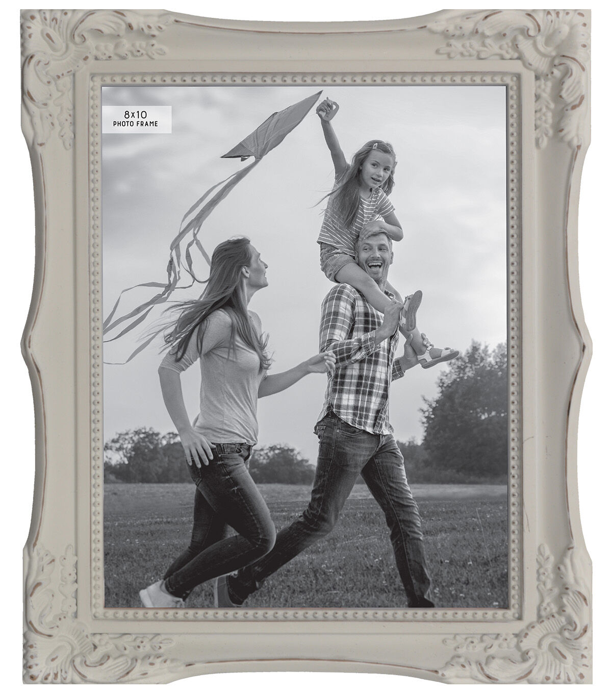 8 x 10 White Picture Frame With Embellished Corners